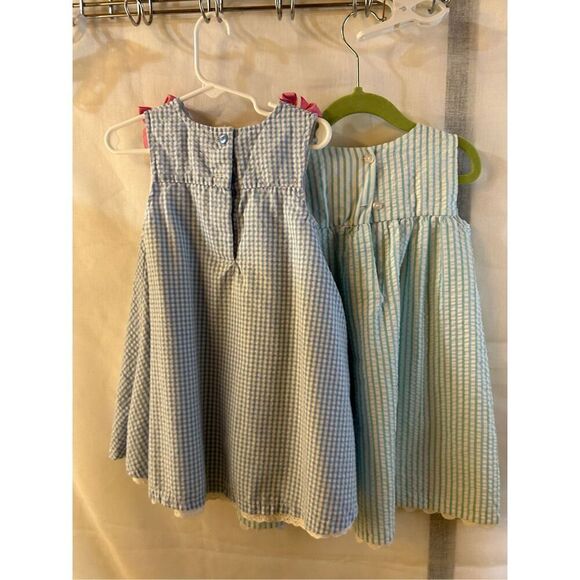 2 Summer dresses girls 3t Bonnie Jean/ Kid Crew Aqua and Blue - Picture 6 of 10